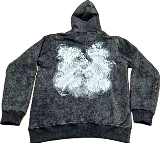 Black Acid-Wash Hoodie