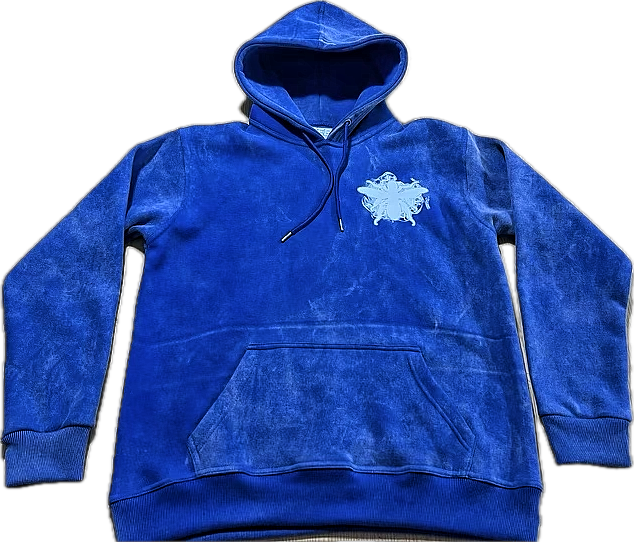 Blue Acid-Wash Hoodie