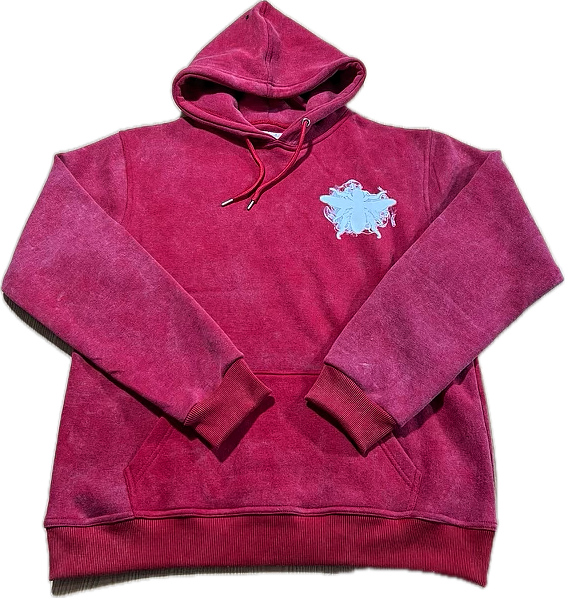 Red Acid-Wash Hoodie